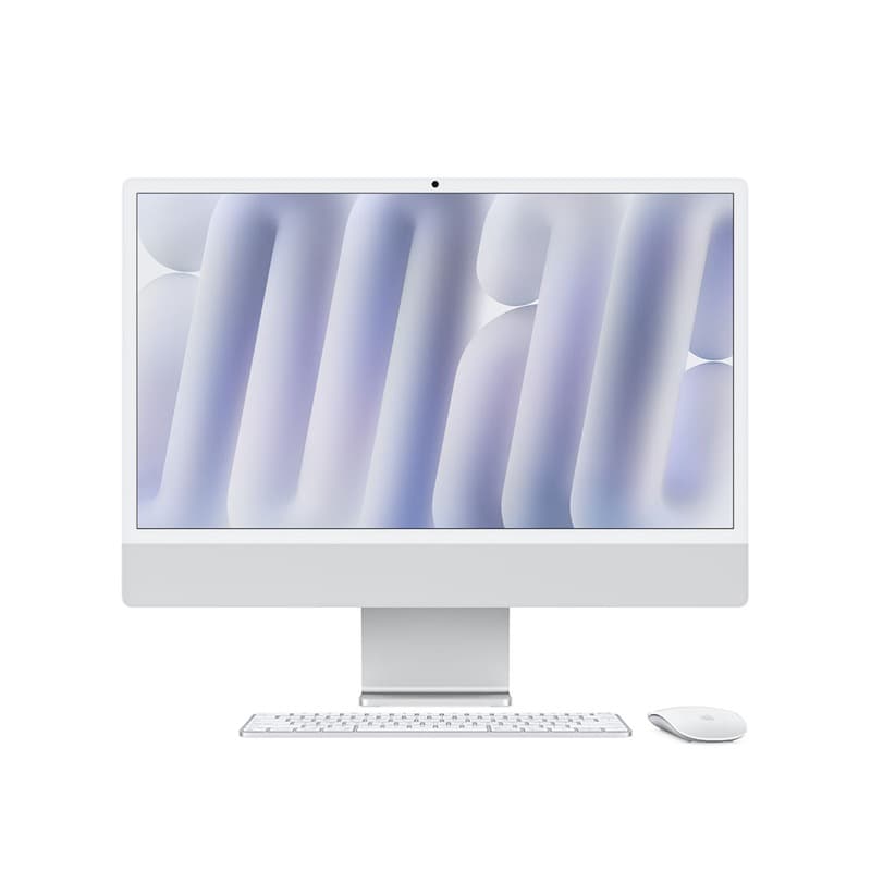 24-inch iMac with Retina 4.5K display: Apple M4 chip with 10‑core CPU and 10‑core GPU, 24GB, 512GB SSD - Silver