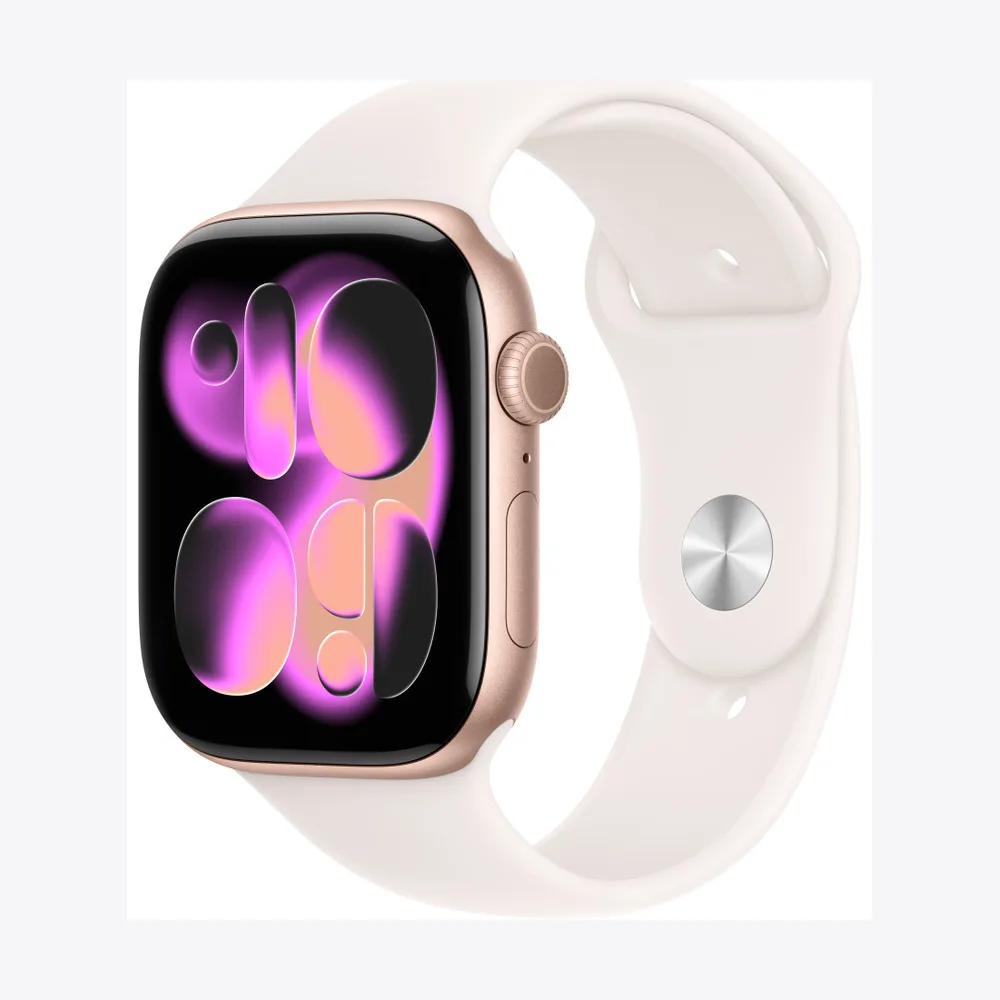 Apple Watch Series 11 GPS 46mm Rose Gold Aluminium Case with Light Blush Sport Band - M/L