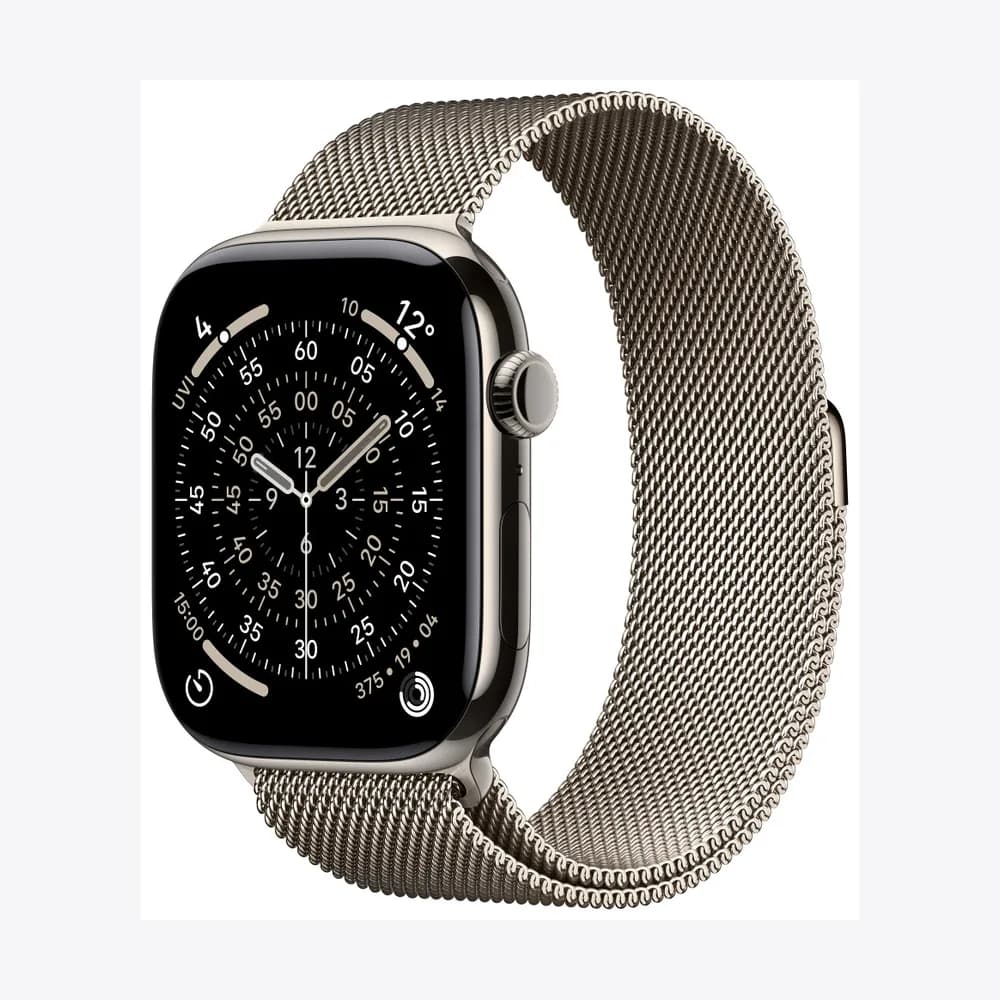 Apple Watch Series 11 GPS + Cellular 46mm Natural Titanium Case with Natural Milanese Loop - S/M