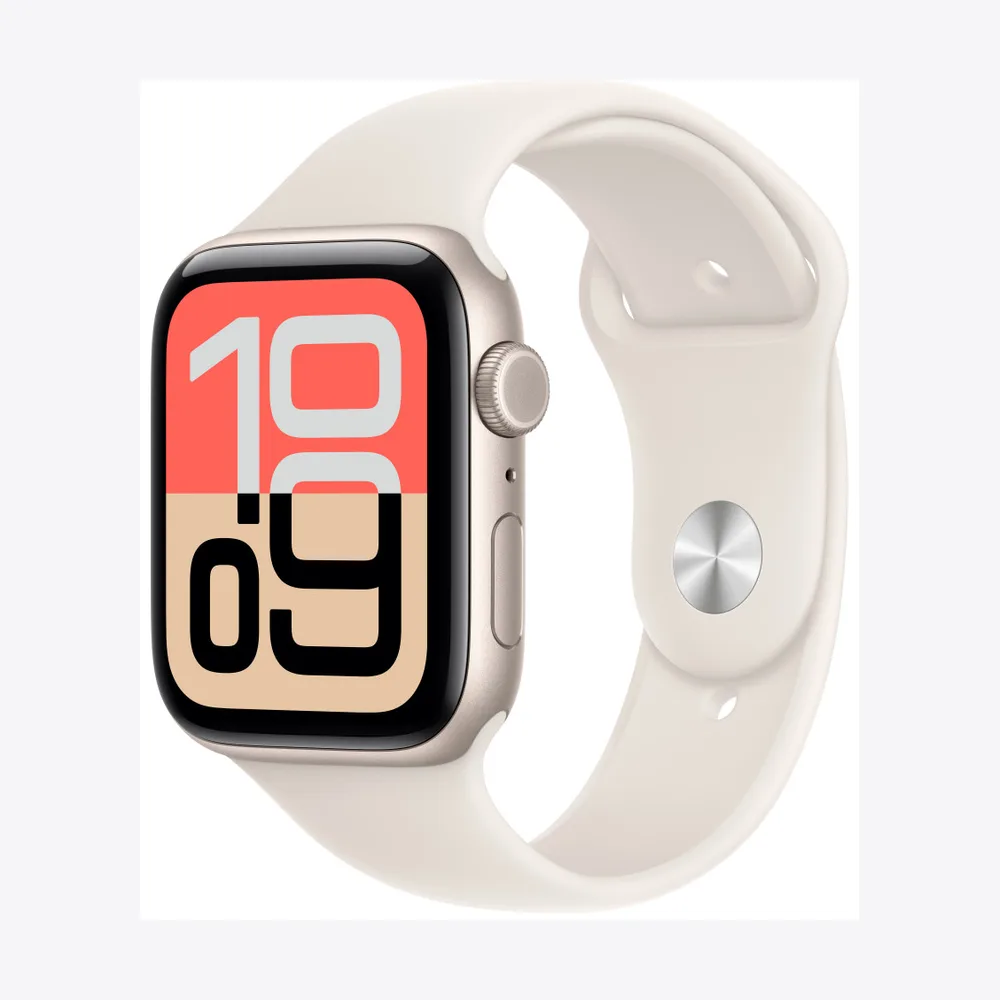 Apple Watch SE 3 GPS + Cellular 44mm Starlight Aluminium Case with Starlight Sport Band - S/M