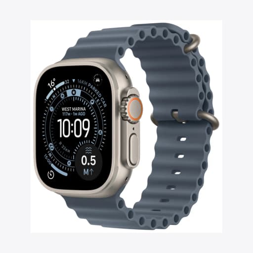 Apple Watch Ultra 3 GPS + Cellular 49mm Natural Titanium Case with Anchor Blue Ocean Band