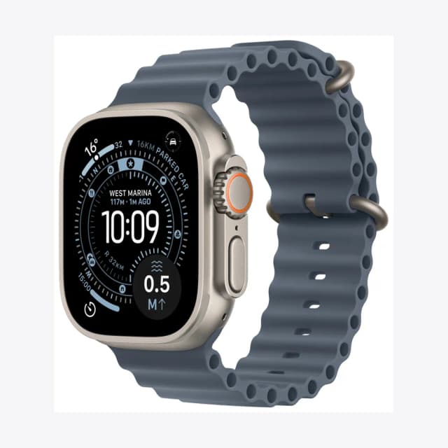 Apple Watch Ultra 3 GPS + Cellular 49mm Natural Titanium Case with Anchor Blue Ocean Band