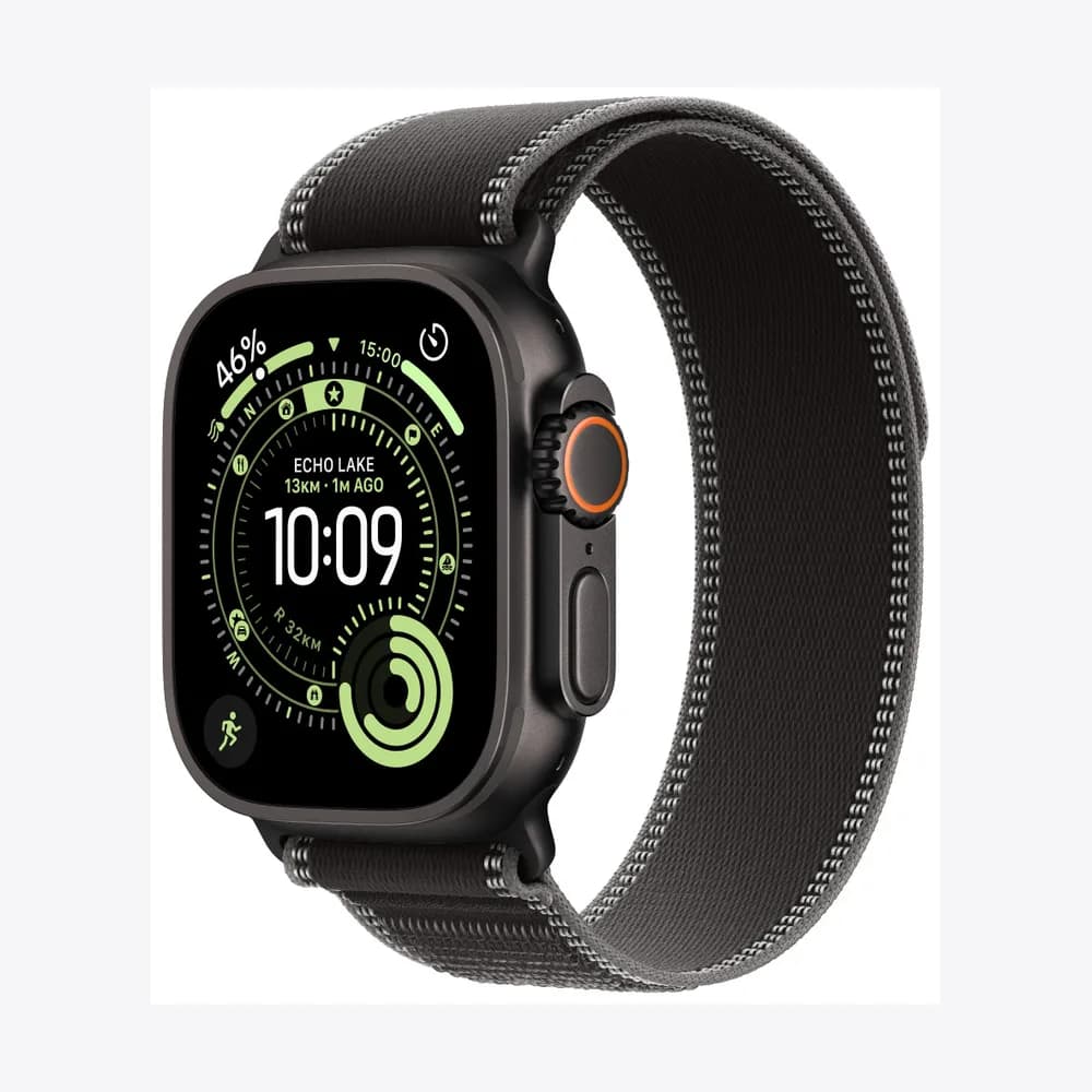 Apple Watch Ultra 3 GPS + Cellular 49mm Black Titanium Case with Black/Charcoal Trail Loop - M/L