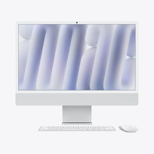 24-inch iMac with Retina 4.5K display: Apple M4 chip with 8‑core CPU and 8‑core GPU, 16GB, 256GB SSD - Silver