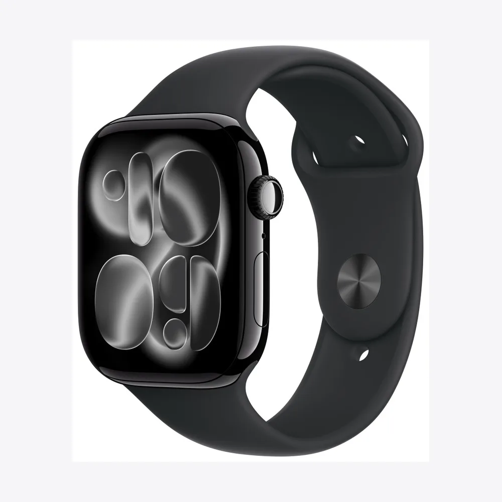 Apple Watch Series 11 GPS 46mm Jet Black Aluminium Case with Black Sport Band - M/L