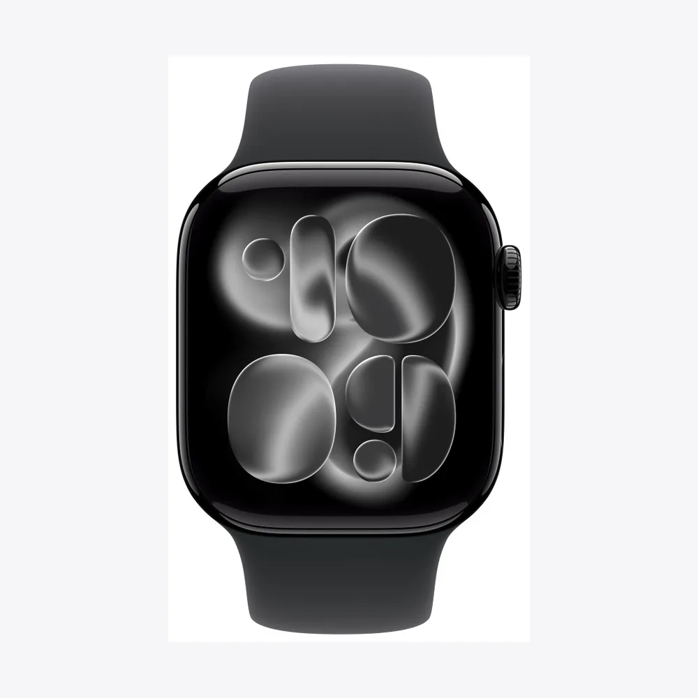 Apple Watch Series 11 GPS 42mm Jet Black Aluminium Case with Black Sport Band - M/L