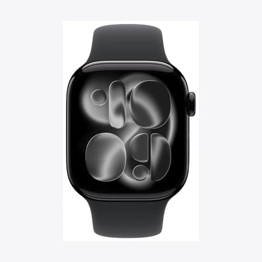 Apple Watch Series 11 GPS 42mm Jet Black Aluminium Case with Black Sport Band - S/M