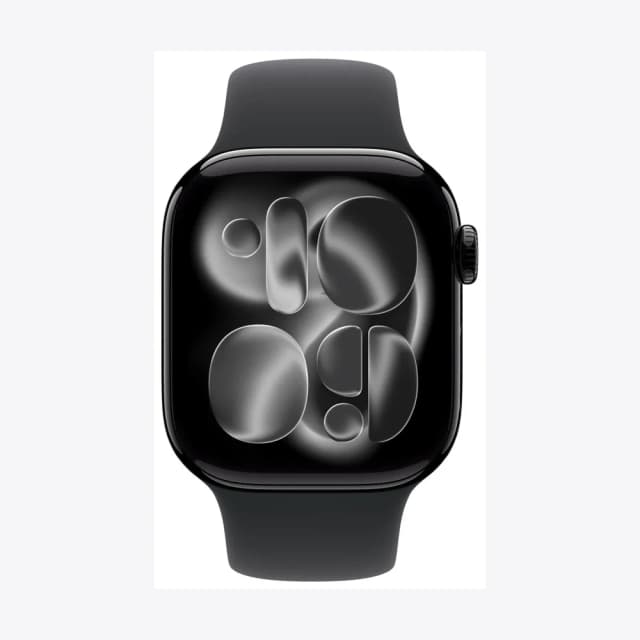 Apple Watch Series 11 GPS 42mm Jet Black Aluminium Case with Black Sport Band - M/L