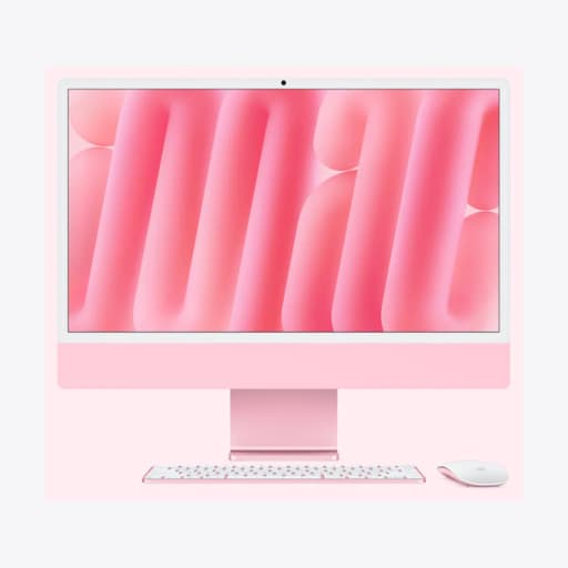 24-inch iMac with Retina 4.5K display: Apple M4 chip with 8‑core CPU and 8‑core GPU, 16GB, 256GB SSD - Pink