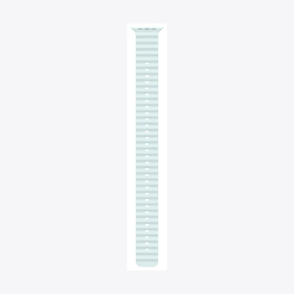 49mm Ice Blue Ocean Band Extension - Natural Titanium Finish