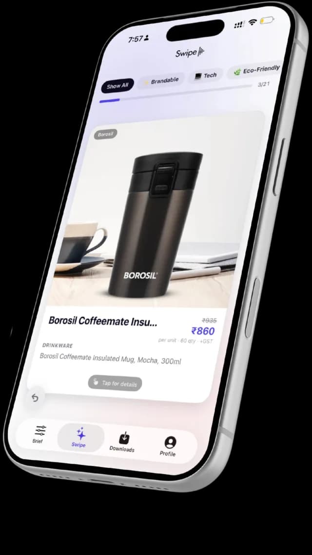 Swipe by Adalwin app — browse curated gifts